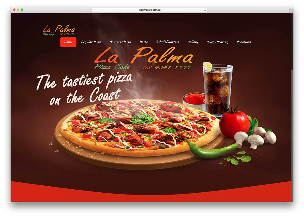 La Palma Cafe Pizza Restaurant Website Example